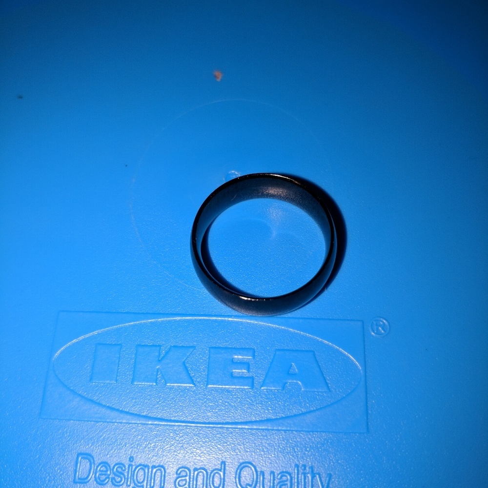 Mens black titanium ring